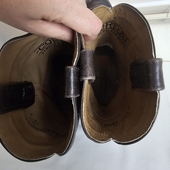 Corral Men’s Cowboy Boots Size 10 Chocolate Brown Leather Round Toe Western - Picture 9 of 15